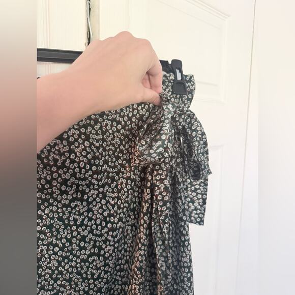 Princess Polly Green Floral Wrap Skirt Tie Midi Skirt Size 4 - Picture 3 of 8